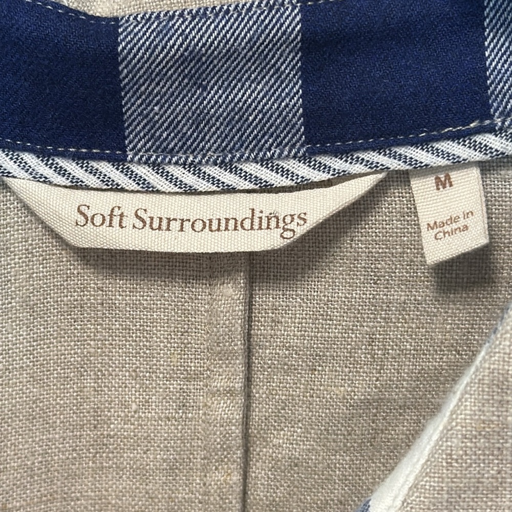 Soft Surrounding 100% Linen Tunic Button-Up Shirt - image 4